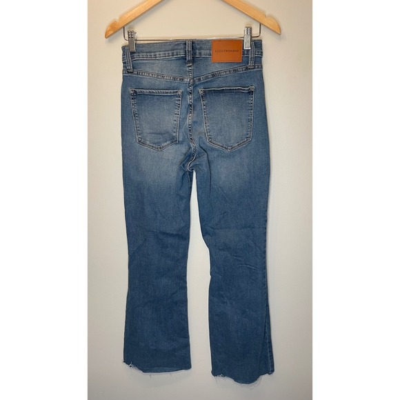 Lucky Brand Womens Jeans Size 6 28 Stevie Flare Leg Cropped Raw Hem High Rise - Picture 2 of 8